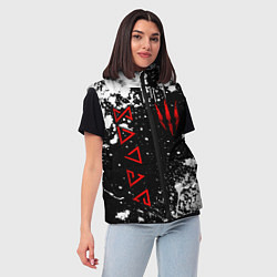 Женский жилет Знаки из Ведьмака - белые брызги, цвет: 3D-светло-серый — фото 2