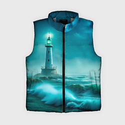 Женский жилет Белый маяк и ночной шторм