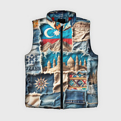 Женский жилет Пэчворк джинсы в Азербайджане, цвет: 3D-красный