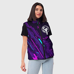 Женский жилет Sally Face neon gaming, цвет: 3D-черный — фото 2