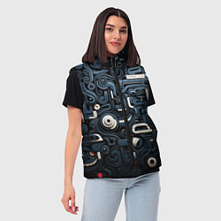 Женский жилет Паттерн-узор из толстых линий, цвет: 3D-светло-серый — фото 2