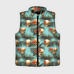 Женский жилет Черепа и море, цвет: 3D-черный