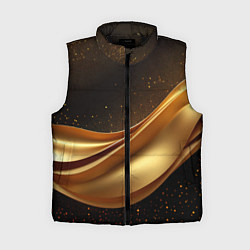 Женский жилет Золотая стильная абстракция на черном фоне