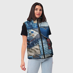 Женский жилет Джинсовый пэчворк - нейросеть, цвет: 3D-светло-серый — фото 2