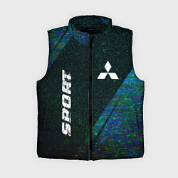 Женский жилет Mitsubishi sport glitch blue, цвет: 3D-черный