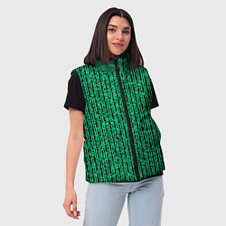 Женский жилет Полосатый чёрно-зелёный, цвет: 3D-черный — фото 2