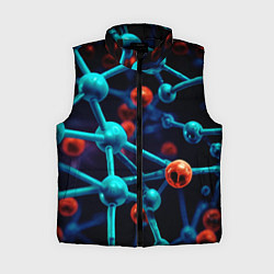 Женский жилет Молекулы под микроскопом, цвет: 3D-черный