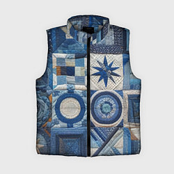 Женский жилет Denim patchwork - ai art, цвет: 3D-светло-серый
