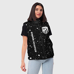 Женский жилет Atletico Madrid sport на темном фоне вертикально, цвет: 3D-черный — фото 2