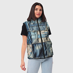 Женский жилет Patchwork denim - vogue, цвет: 3D-красный — фото 2