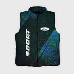 Женский жилет Ford sport glitch blue, цвет: 3D-черный