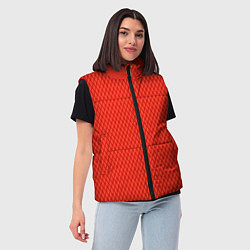 Женский жилет Сочный красный паттерн сетка, цвет: 3D-красный — фото 2