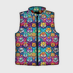 Женский жилет Furry color anime animal faces, цвет: 3D-красный