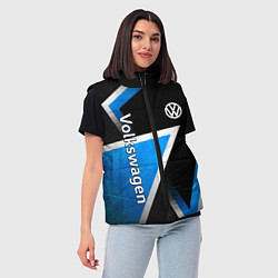 Женский жилет Volkswagen - бело-синий треугольник, цвет: 3D-светло-серый — фото 2