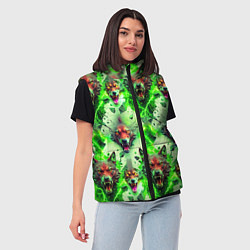 Женский жилет Волки эпический паттерн, цвет: 3D-черный — фото 2