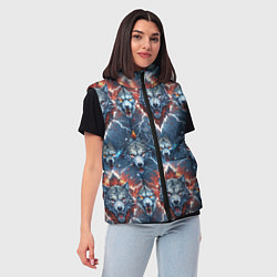 Женский жилет Волчки эпичный паттерн, цвет: 3D-черный — фото 2