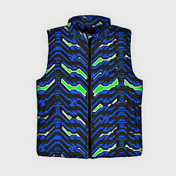 Женский жилет Чёрно-синий паттерн агрессивный, цвет: 3D-черный