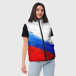 Женский жилет Триколор красками, цвет: 3D-красный — фото 2