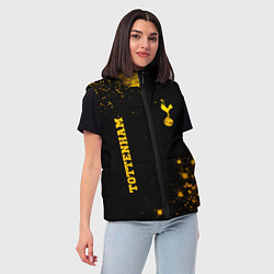 Женский жилет Tottenham - gold gradient вертикально, цвет: 3D-черный — фото 2
