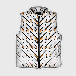 Женский жилет Чёрные и жёлтые полосы на белом фоне, цвет: 3D-черный