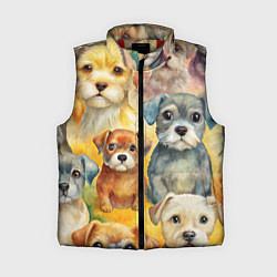 Женский жилет Красочный паттерн с щенками