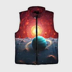 Женский жилет Космос и разные планеты, цвет: 3D-красный
