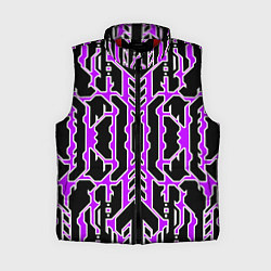 Женский жилет Техно фиолетовые линии с белой обводкой на чёрном