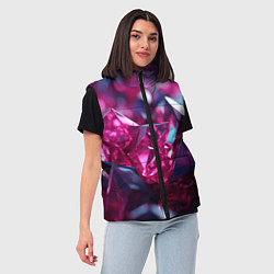 Женский жилет Яркие розовые хрусталики, цвет: 3D-красный — фото 2