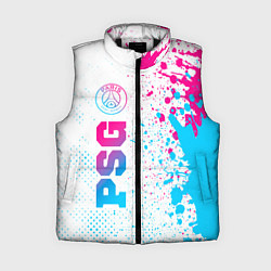 Женский жилет PSG neon gradient style по-вертикали, цвет: 3D-черный