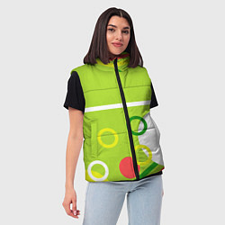 Женский жилет Яркая геометрия с кольцами, цвет: 3D-красный — фото 2