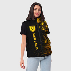 Женский жилет West Ham - gold gradient по-вертикали, цвет: 3D-черный — фото 2