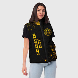 Женский жилет Leicester City - gold gradient вертикально, цвет: 3D-черный — фото 2