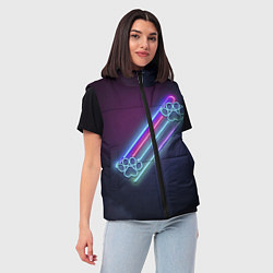 Женский жилет Лапки неон, цвет: 3D-светло-серый — фото 2