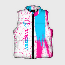 Женский жилет Arsenal neon gradient style по-вертикали, цвет: 3D-черный
