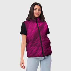 Женский жилет Мех в цвете маджента, цвет: 3D-светло-серый — фото 2