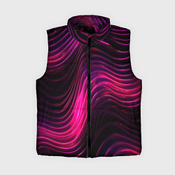 Женский жилет Неоновая яркая геометрическая абстракция со светом, цвет: 3D-черный