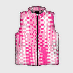 Женский жилет Бело-розовый полосатый, цвет: 3D-светло-серый