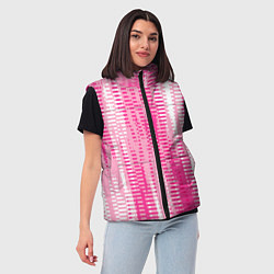 Женский жилет Бело-розовый полосатый, цвет: 3D-светло-серый — фото 2