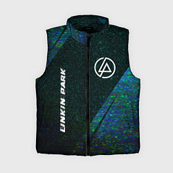 Женский жилет Linkin Park glitch blue, цвет: 3D-черный