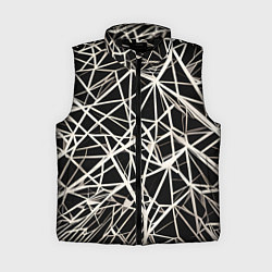 Женский жилет Белые хаотичные линии на чёрном фоне