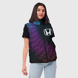 Женский жилет Honda neon hexagon, цвет: 3D-черный — фото 2