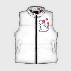 Женский жилет Милый кот обиделся с разбитым сердечком, цвет: 3D-красный