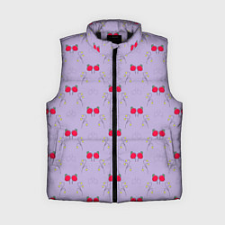 Женский жилет Ягоды на сиреневом, цвет: 3D-черный