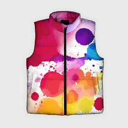 Женский жилет Яркие абстрактные акварельные кляксы - нейросеть, цвет: 3D-красный