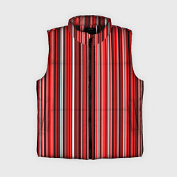 Женский жилет Полосами тёмный красный, цвет: 3D-черный