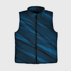 Женский жилет Полосатый чёрно-синий, цвет: 3D-черный