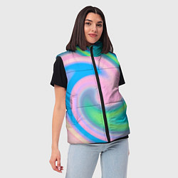 Женский жилет Абстракция спиральная, цвет: 3D-черный — фото 2