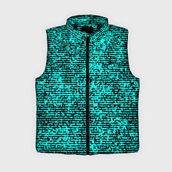 Женский жилет Ярко-голубой в чёрную текстурированную полоску