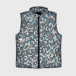 Женский жилет Паттерн мозаика серый с голубым