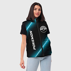Женский жилет Pokemon неоновые лампы, цвет: 3D-черный — фото 2